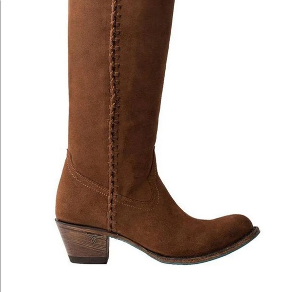 Lane “Plain Jane” Suede Boots in Cognac - Picture 2 of 13